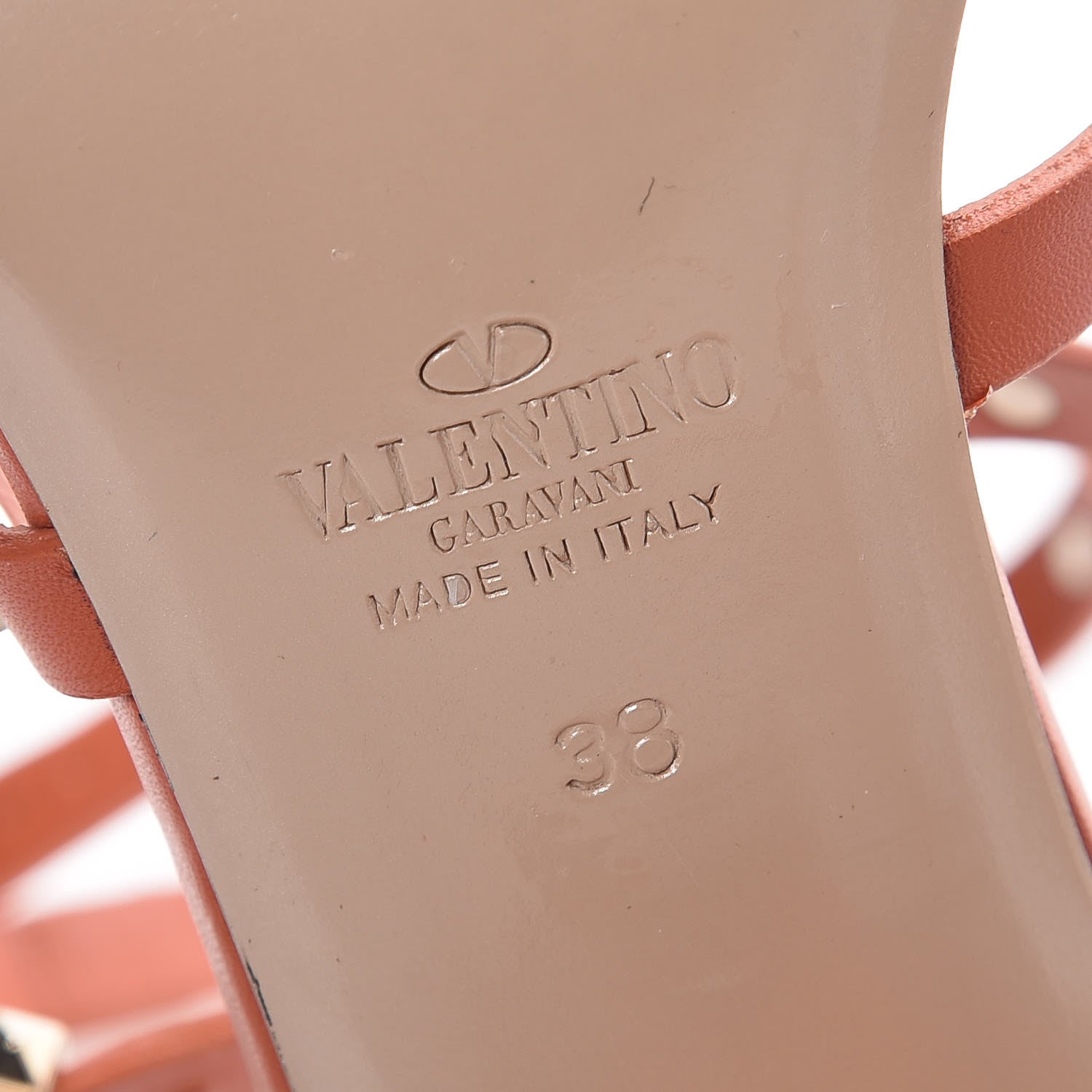 Valentino Garavani Calfskin Rockstud 60mm City Sandals 38 Orange 9 of 15