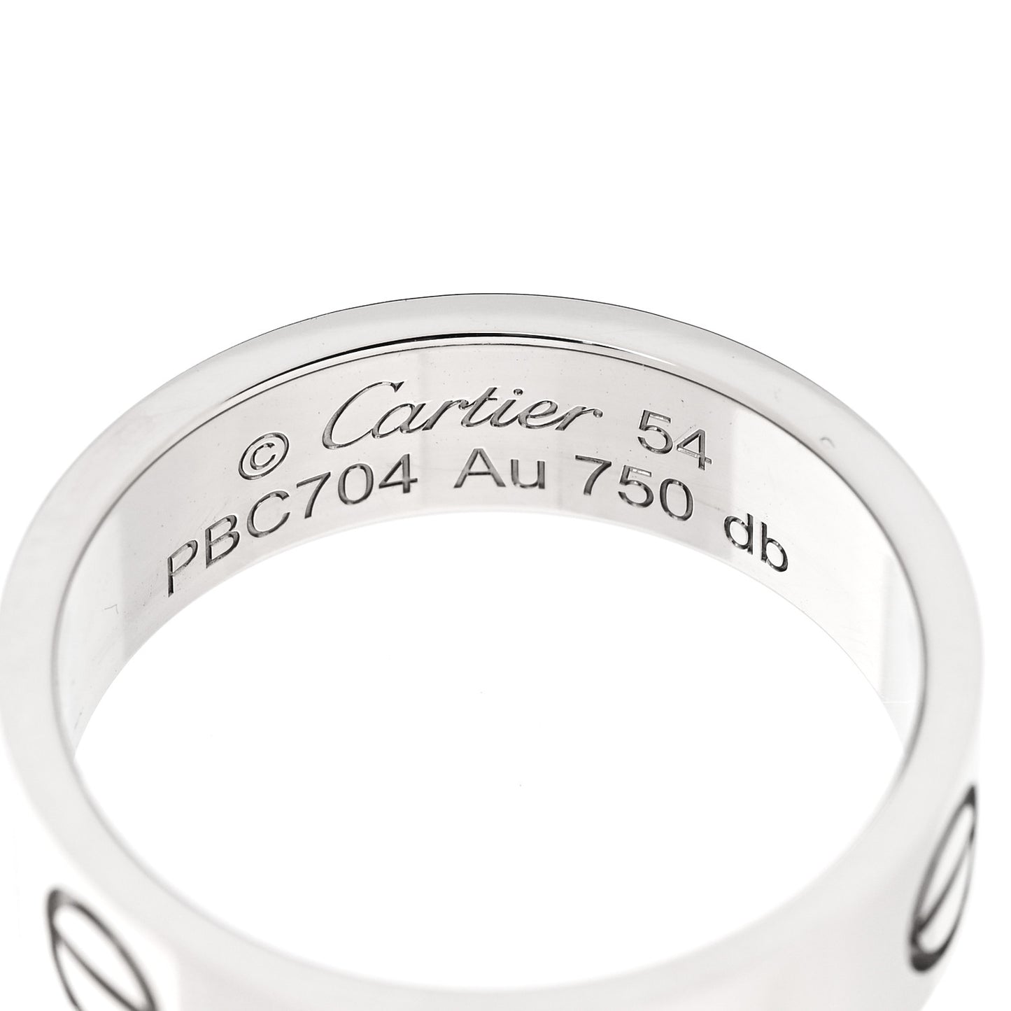 18K White Gold 5.5mm LOVE Ring 54 6.75