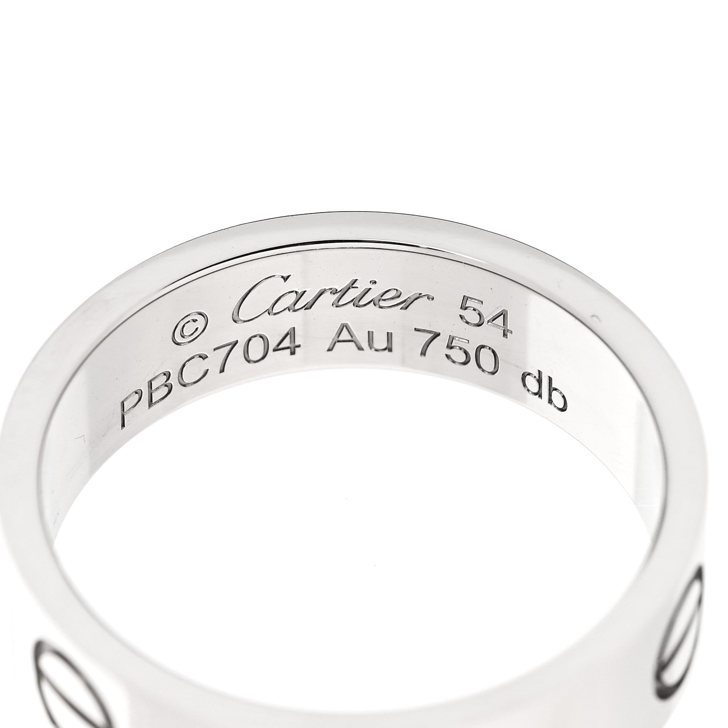 Cartier 18K White Gold 5.5mm LOVE Ring 54 6.75 4 of 5