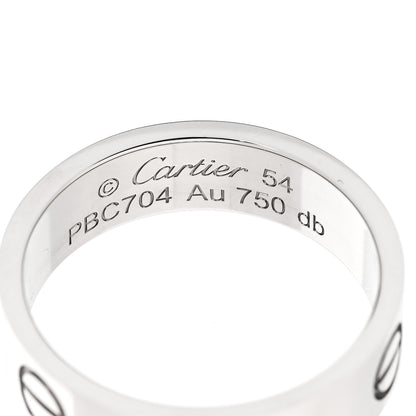 Cartier 18K White Gold 5.5mm LOVE Ring 54 6.75 4 of 5
