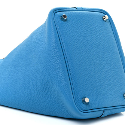 Hermes Taurillon Clemence Picotin Lock 18 PM Bleu Frida 7 of 9
