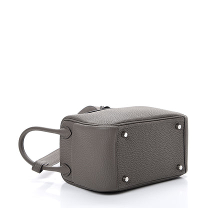 Hermes Taurillon Clemence Mini Lindy 20 Etain 3 of 9