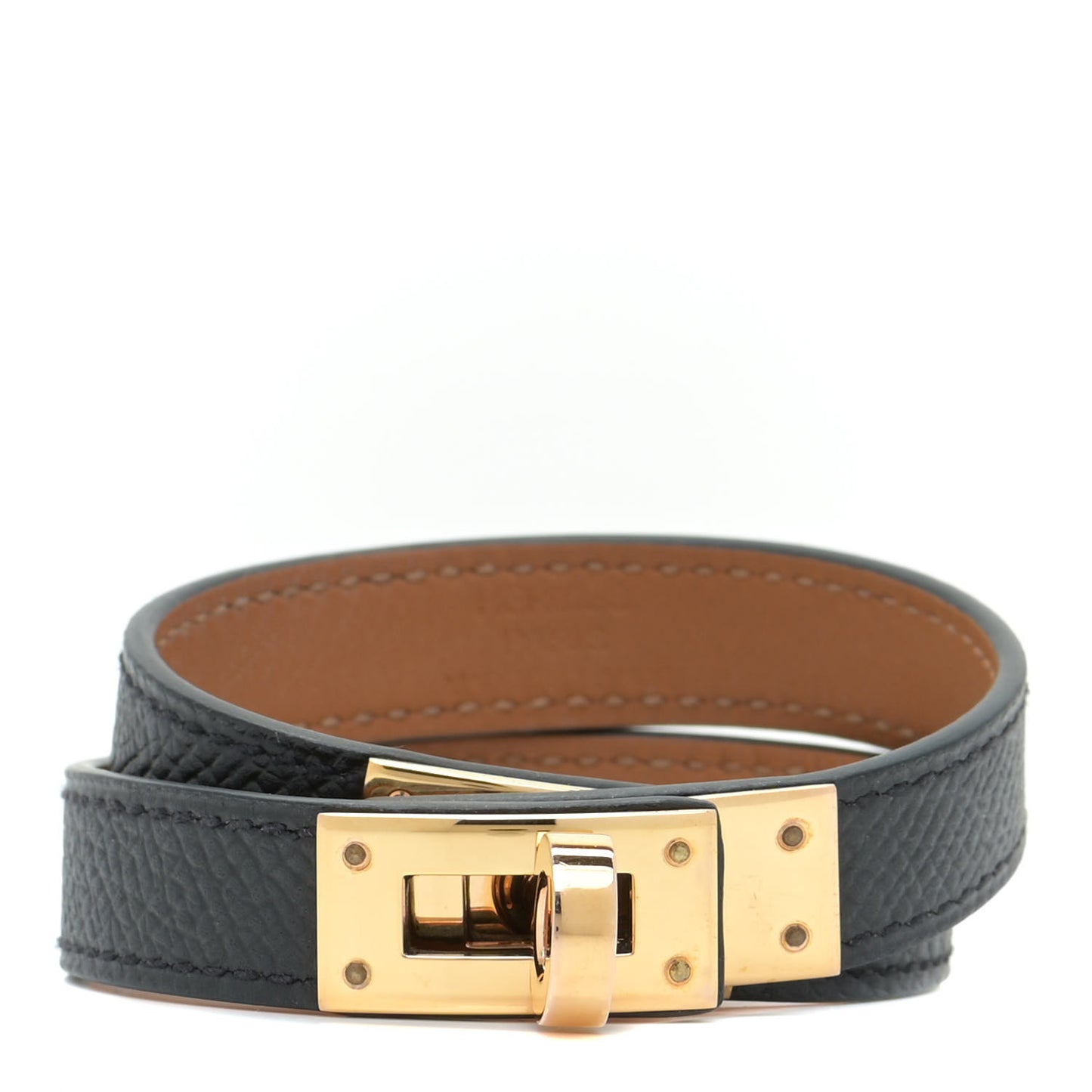 Epsom Kelly Double Tour Bracelet S Black