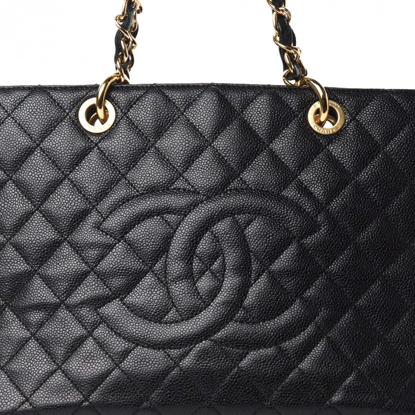 Caviar Quilted Grand Shopping Tote GST Black