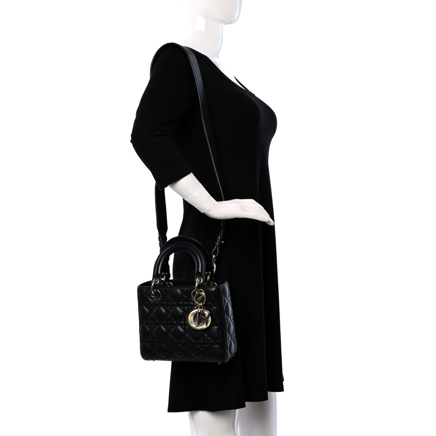 Lambskin Cannage Small My ABCDior Lady Dior Black