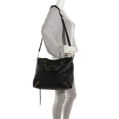 Balenciaga Chevre Gold Metallic Edge Hardware Velo Black 2 of 7