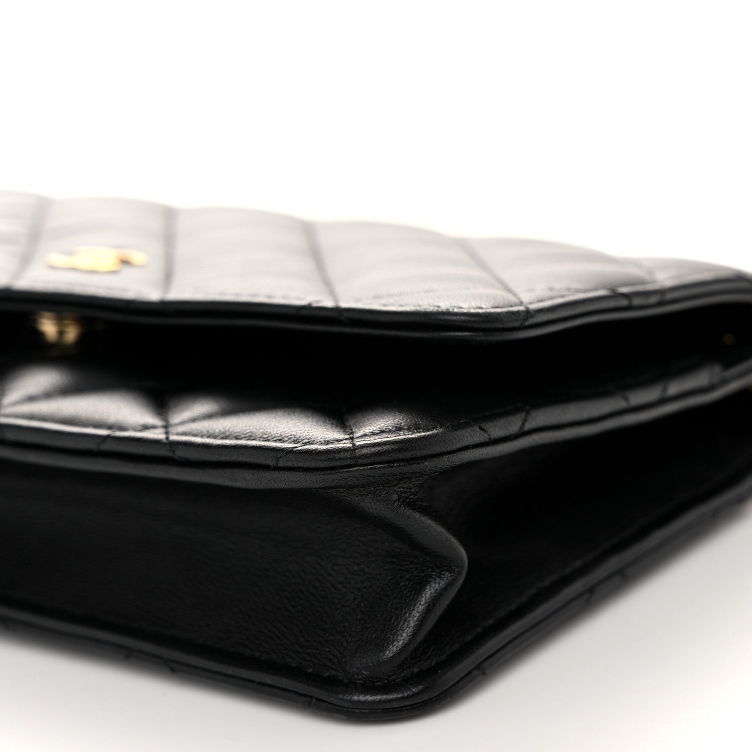 Chanel Lambskin Quilted Wallet On Chain WOC Black 11 of 12