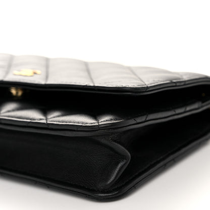 Chanel Lambskin Quilted Wallet On Chain WOC Black 11 of 12