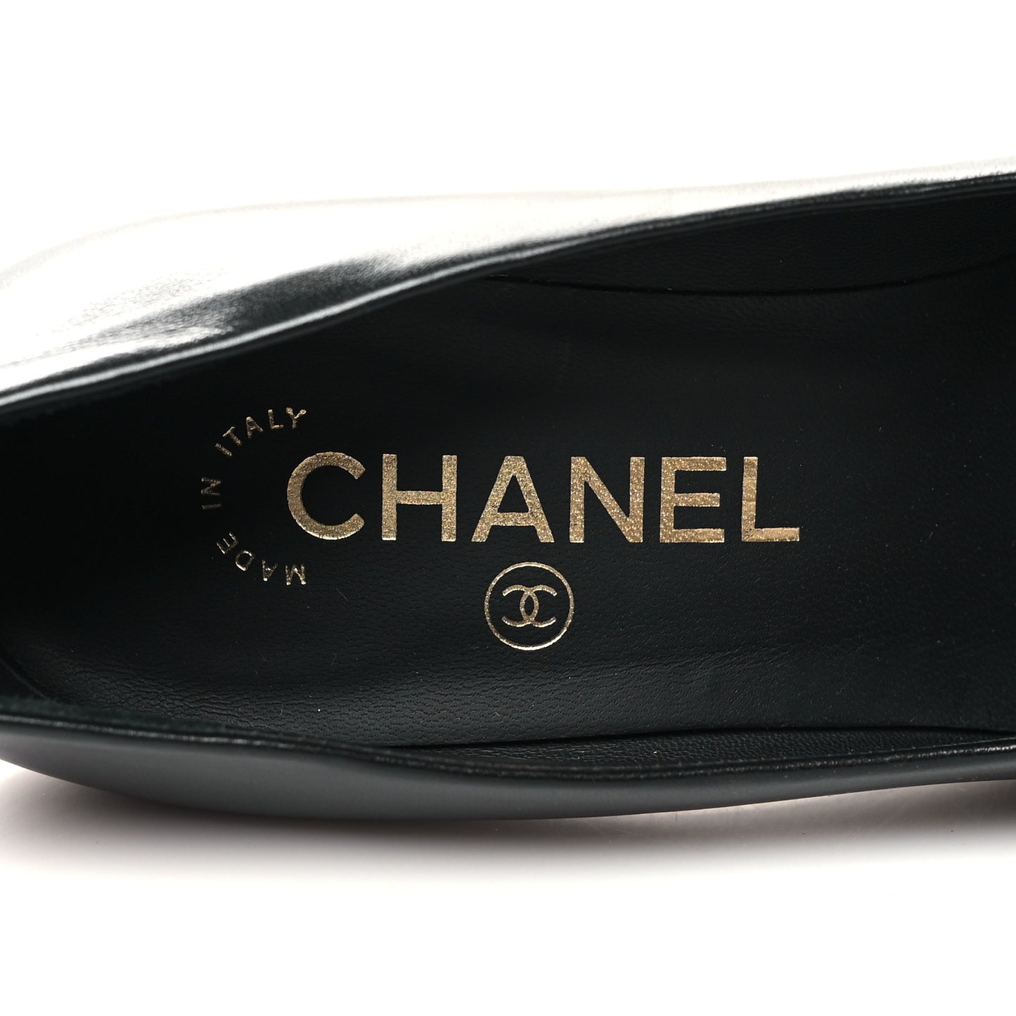 Lambskin Patent Calfskin Cap Toe Camellia Pumps 35.5 Black