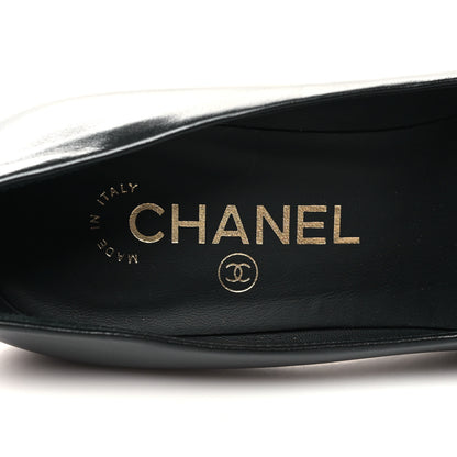 Chanel Lambskin Patent Calfskin Cap Toe Camellia Pumps 35.5 Black 8 of 8