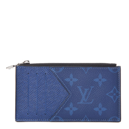 Louis Vuitton Monogram Taiga Coin Card Holder Cobalt 1 of 7