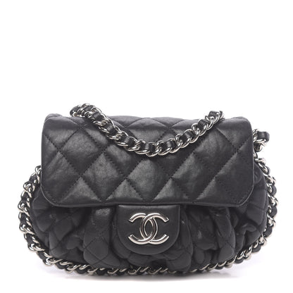 Chanel Washed Lambskin Quilted Mini Chain Around Messenger Black 1 of 10
