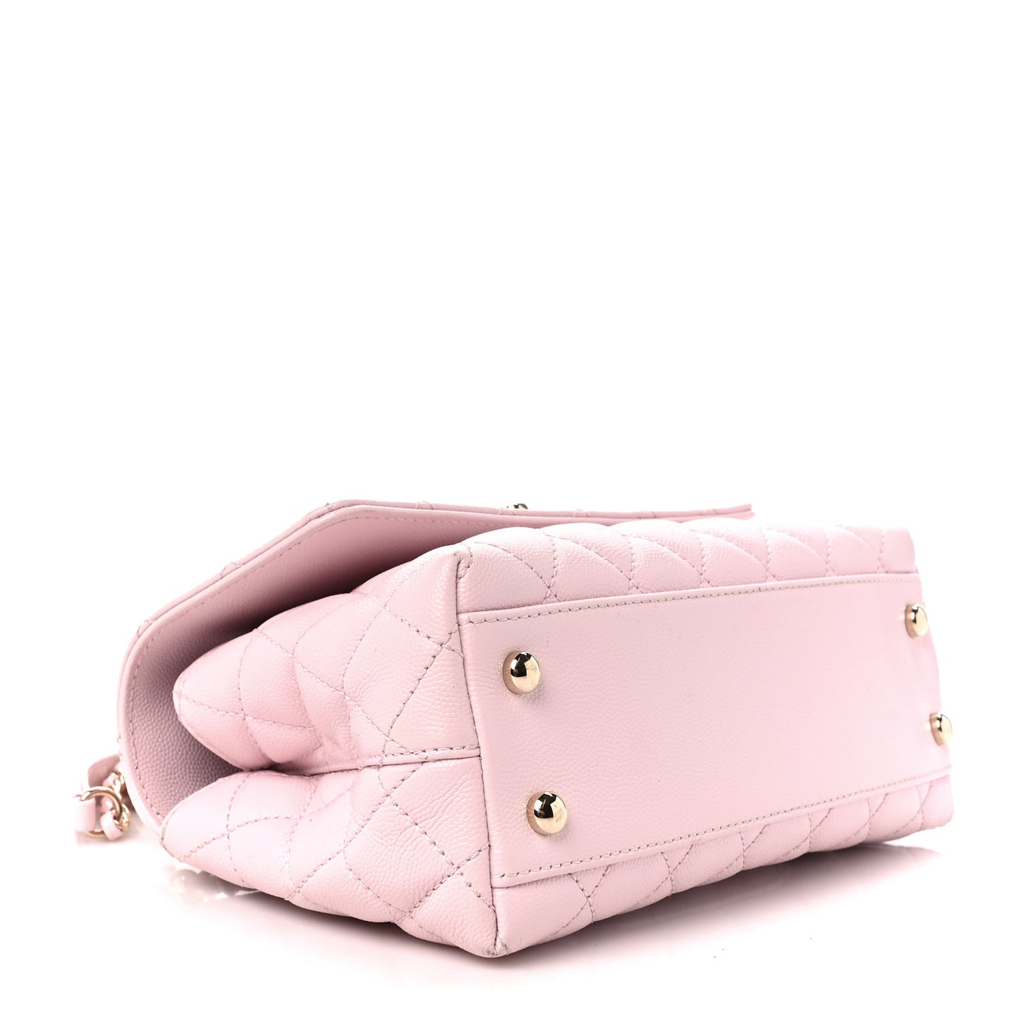 Caviar Quilted Mini Coco Handle Flap Light Pink