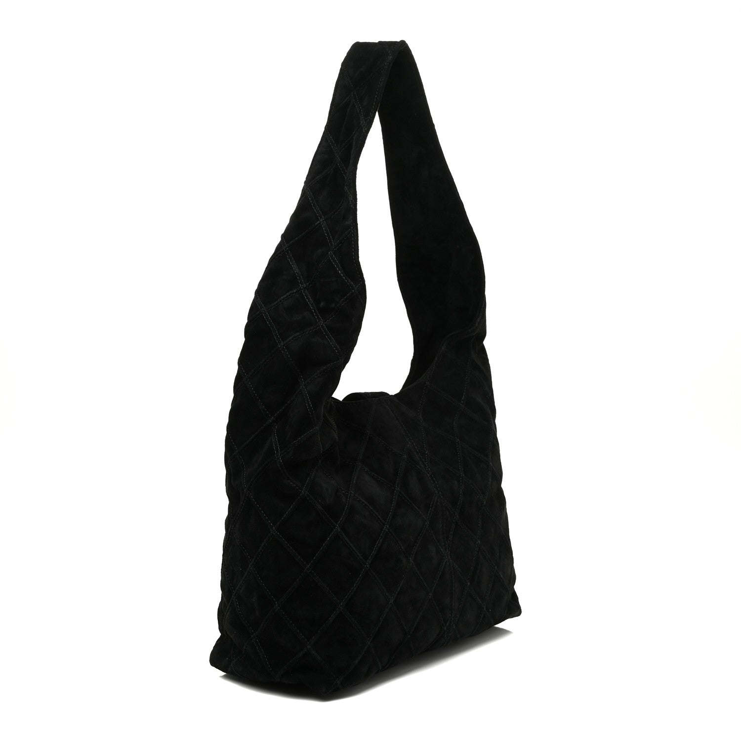Chanel Suede Stitched Hobo Black 3 of 19
