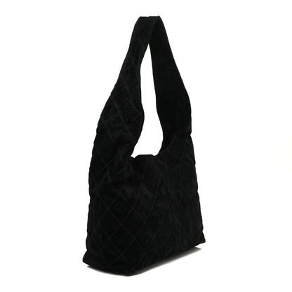 Chanel Suede Stitched Hobo Black 3 of 19