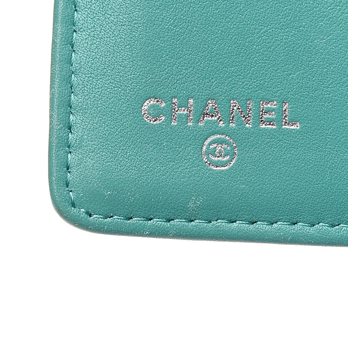 Patent Quilted Yen Wallet Turquoise