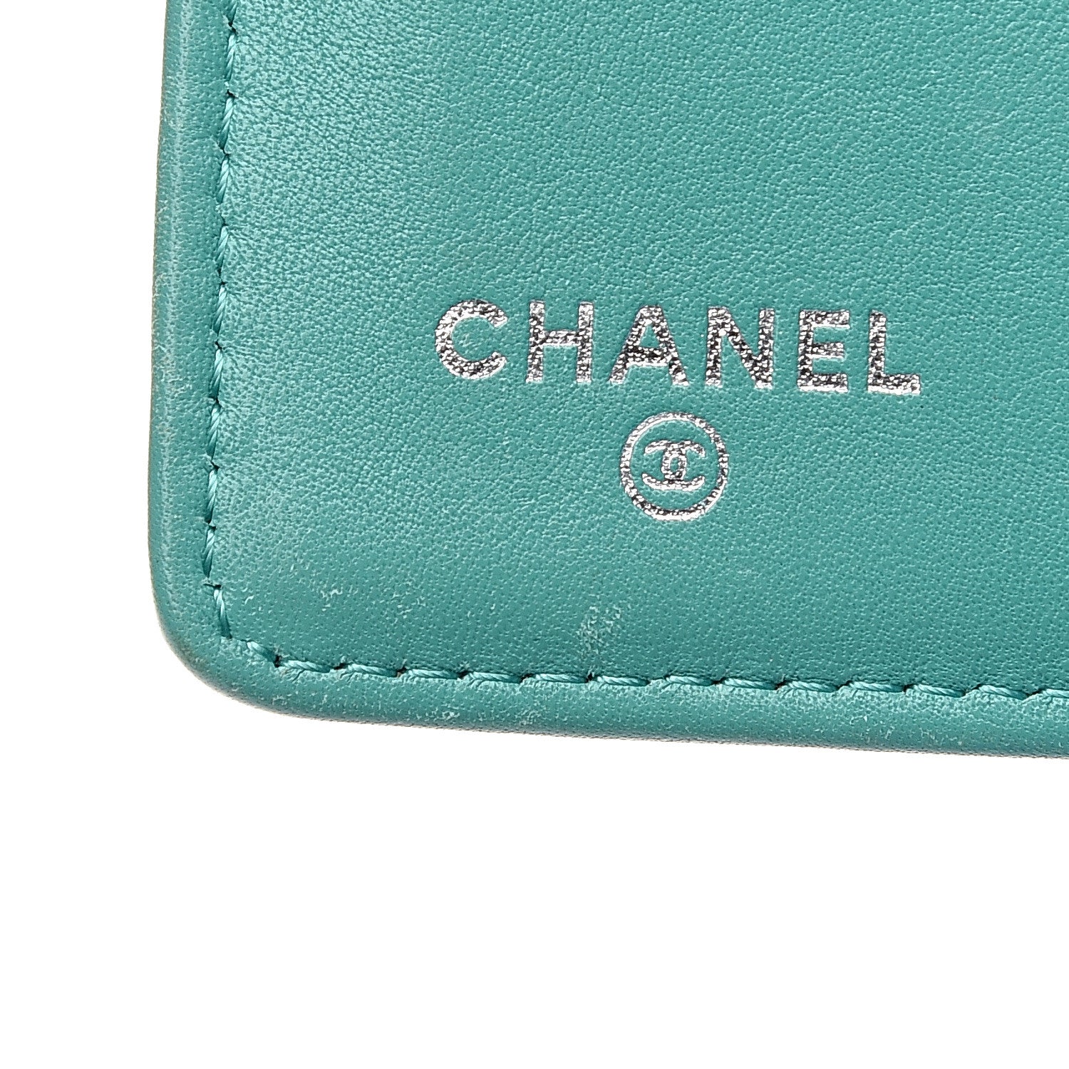 Chanel Patent Quilted Yen Wallet Turquoise 5 of 14