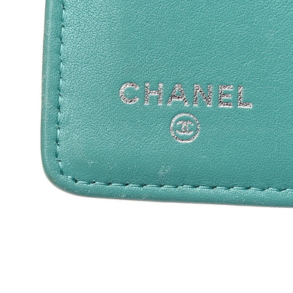 Chanel Patent Quilted Yen Wallet Turquoise 5 of 14