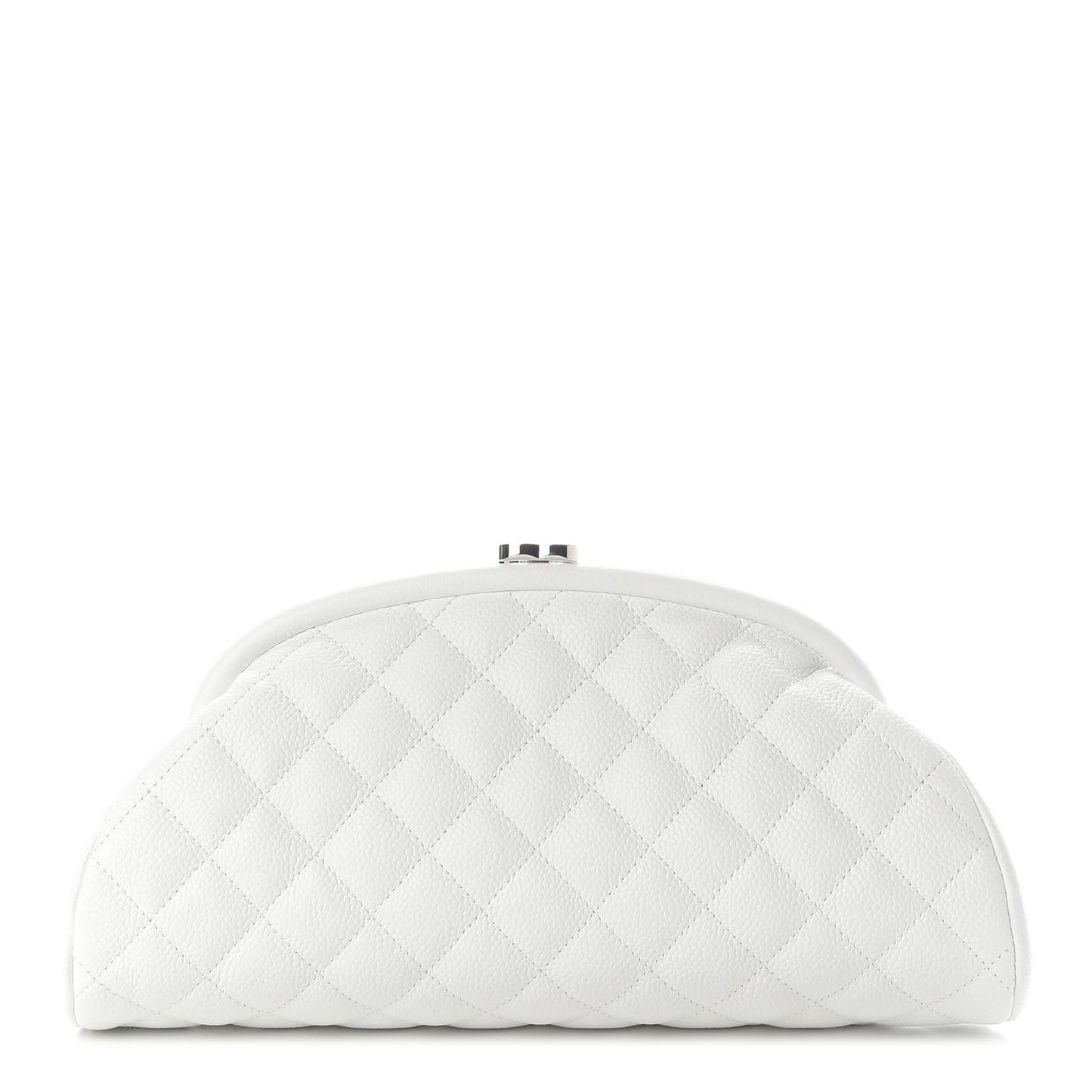 Caviar Quilted Timeless Clutch White