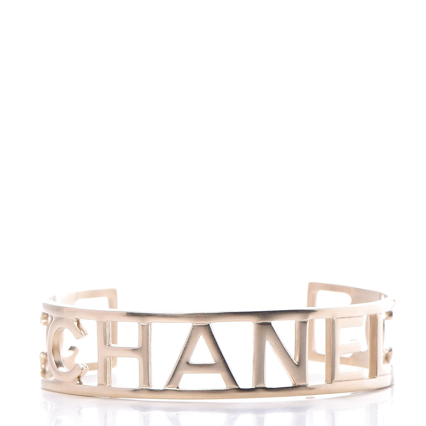 Baguette Logo Cuff Bracelet Gold