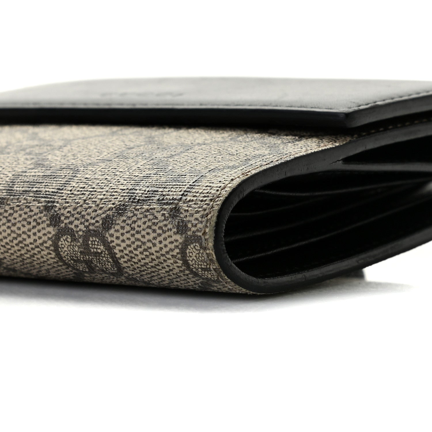 Gucci GG Supreme Monogram French Flap Wallet Black 13 of 13