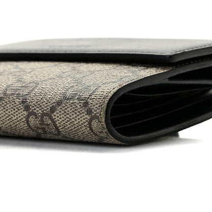 Gucci GG Supreme Monogram French Flap Wallet Black 13 of 13