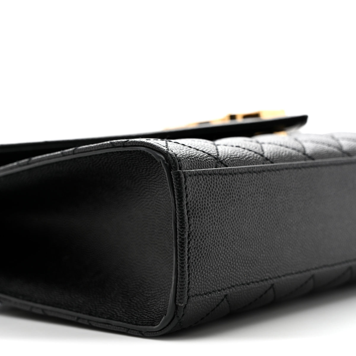 Saint Laurent Grain De Poudre Textured Mixed Matelasse Large Triquilt Monogram Satchel Black 9 of 12