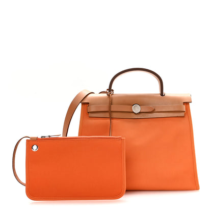 Hermes Vache Hunter Toile Herbag Zip 31 PM Orange 3 of 11
