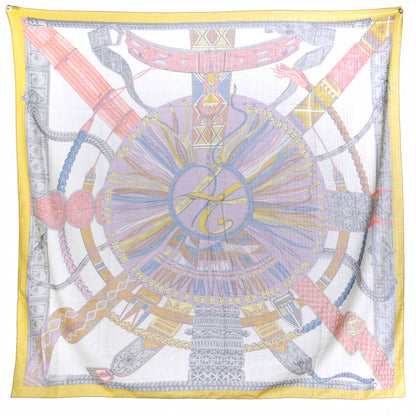 Hermes Cashmere Silk Ceintures et Liens Shawl 140 4 of 9