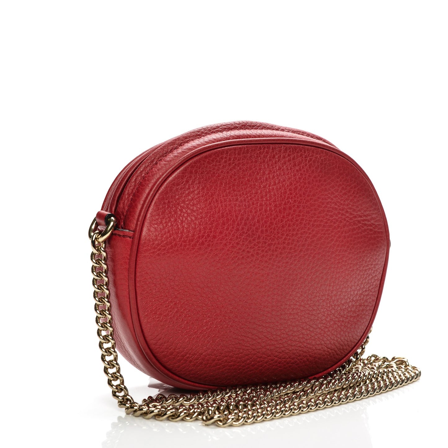 Pebbled Calfskin Mini Soho Chain Bag Tabasco Red