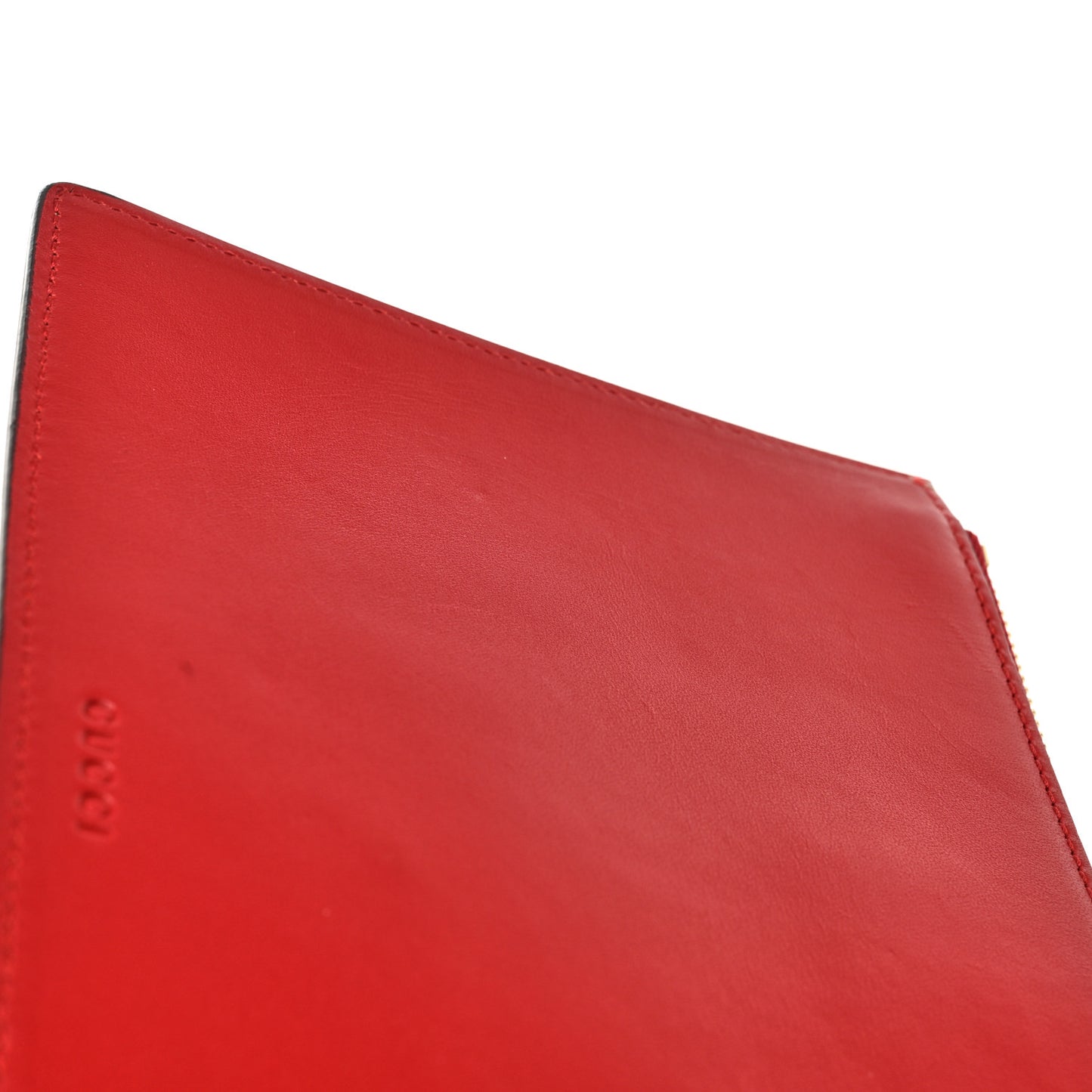 GG Supreme Monogram Merveilles Lips Zip Pouch Hibiscus Red