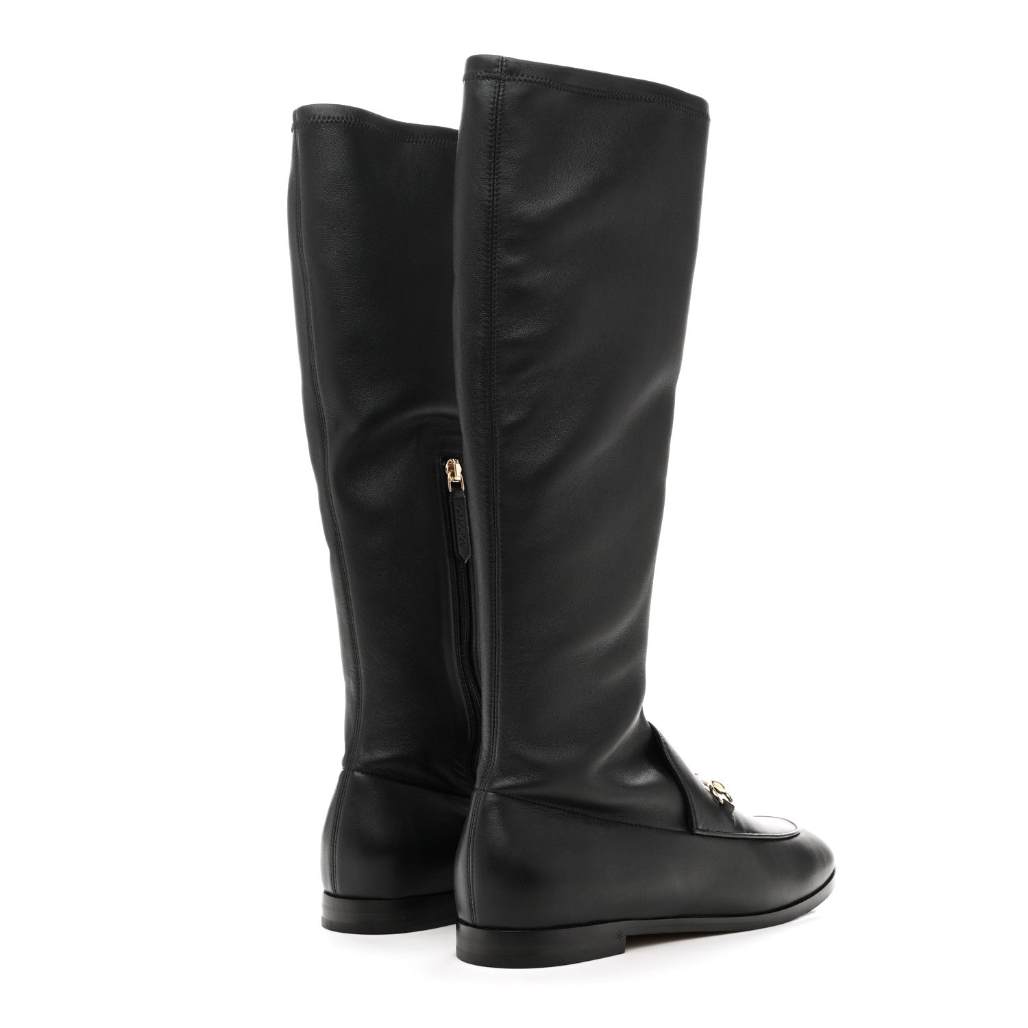 Gucci Nappa Horsebit Jordan Knee High Boots 40 Black 4 of 7
