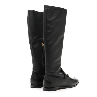 Gucci Nappa Horsebit Jordan Knee High Boots 40 Black 4 of 7