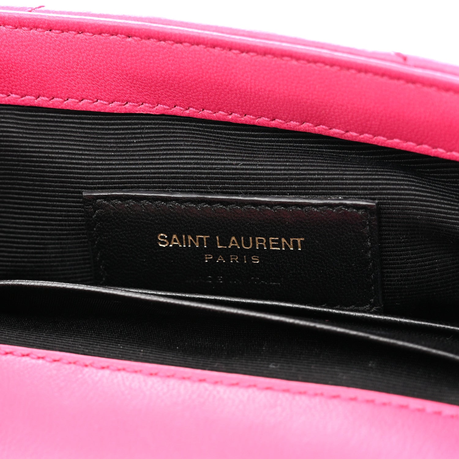 Saint Laurent Calfskin Matelasse Chevron Classic Monogram Baby Chain Bag Fuchsia 5 of 12