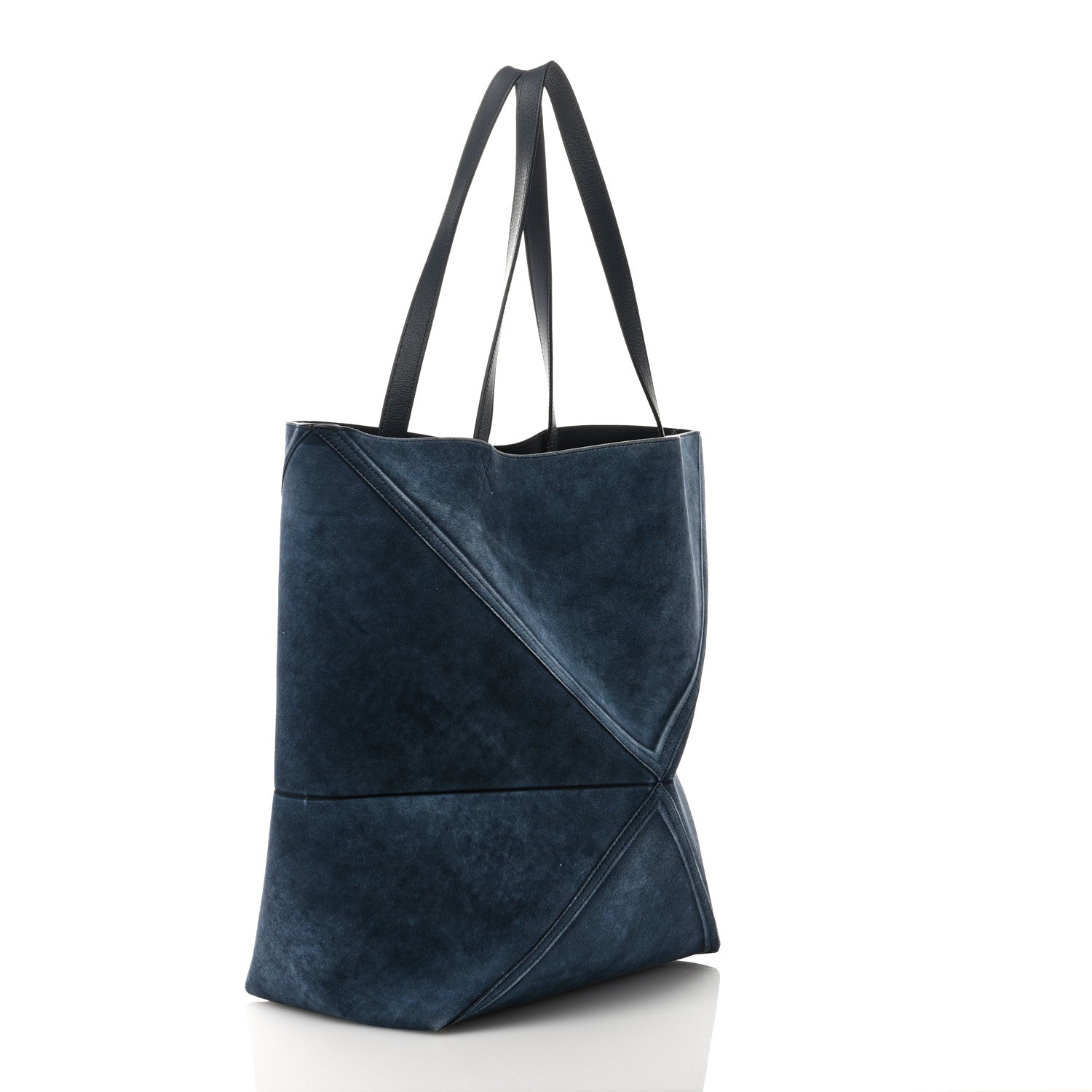 Loewe Suede Large Puzzle Fold Tote Denim 3 of 10