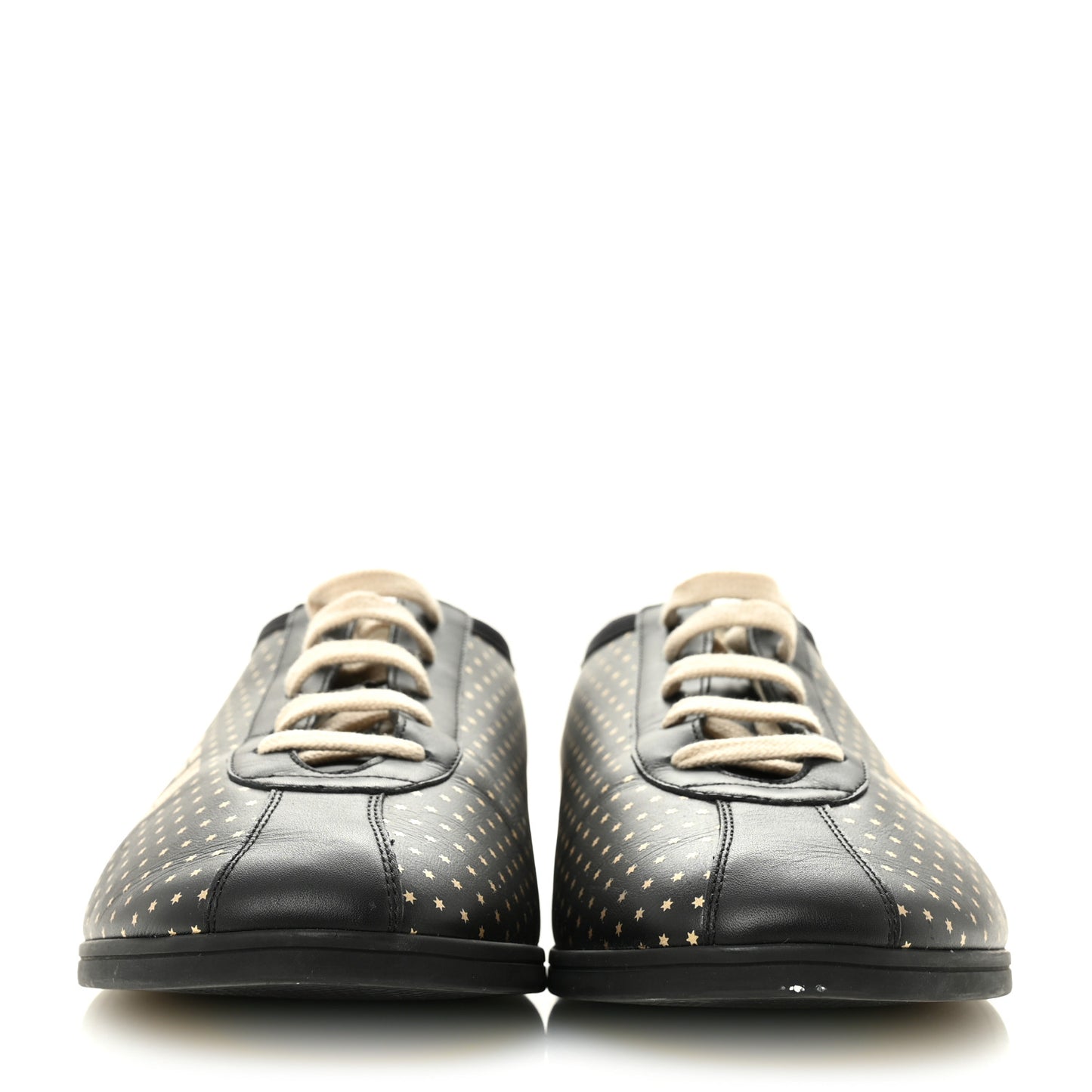 X SEGA Calfskin GUCCY Stars Mens Falacer Sneakers 12 Black