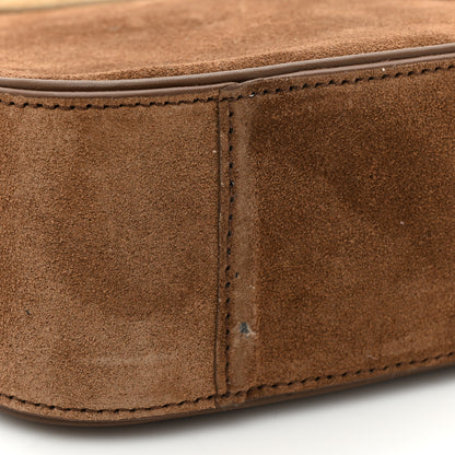Saint Laurent Suede Calfskin Shearling Le 5 A 7 Hobo Dark Cigar Natural Beige 10 of 13