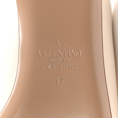 Valentino Garavani Calfskin Roman Stud Pointed Flat Mules 37 Light Ivory 7 of 9