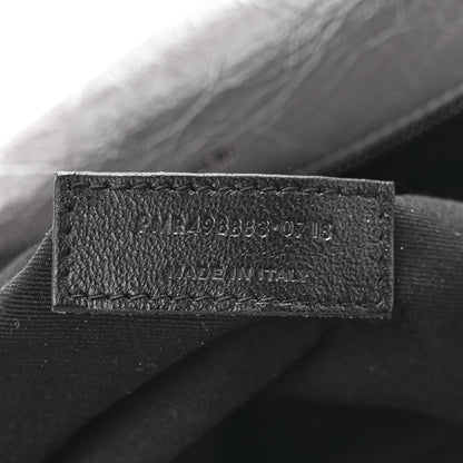 Saint Laurent Crinkled Calfskin Matelasse Monogram Large Niki Chain Satchel Storm 8 of 12