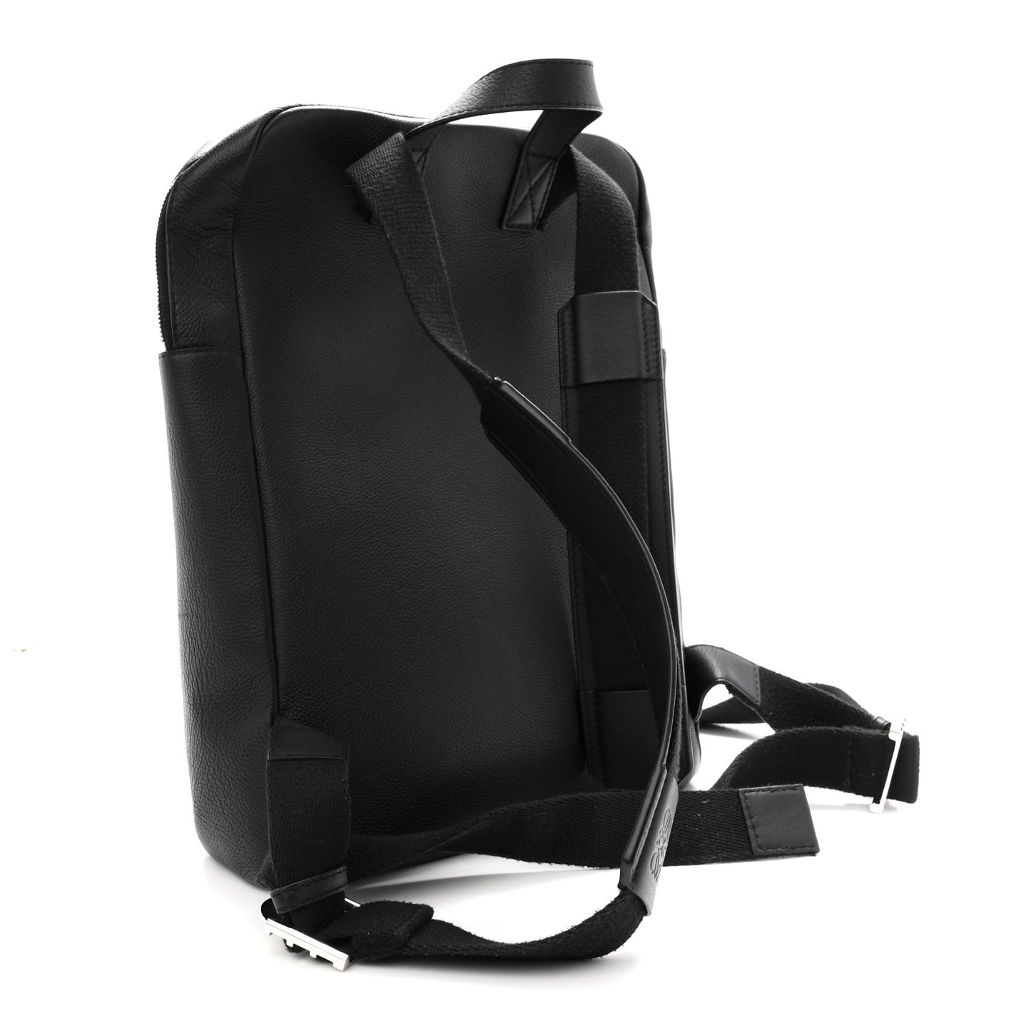 Grained Calfskin Military Backpack Black