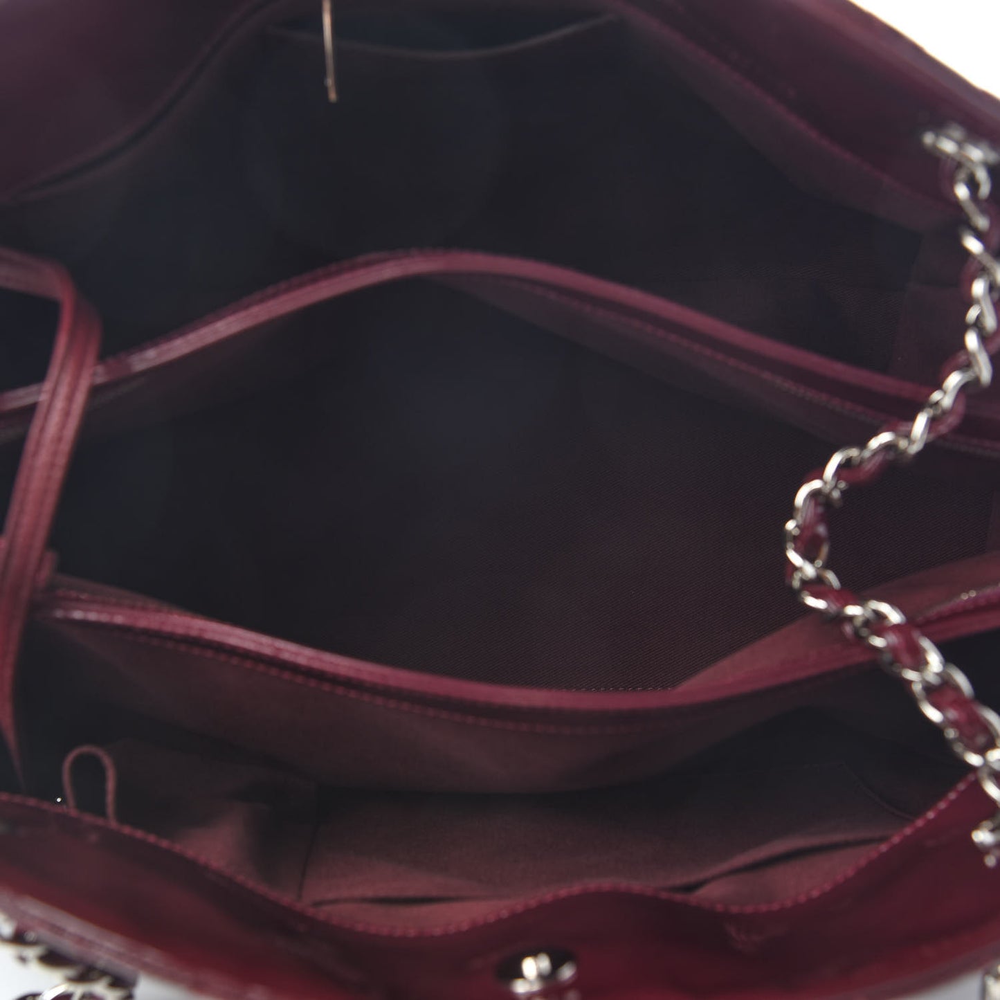 Patent Quilted Large Just Mademoiselle Bowling Bag Plum