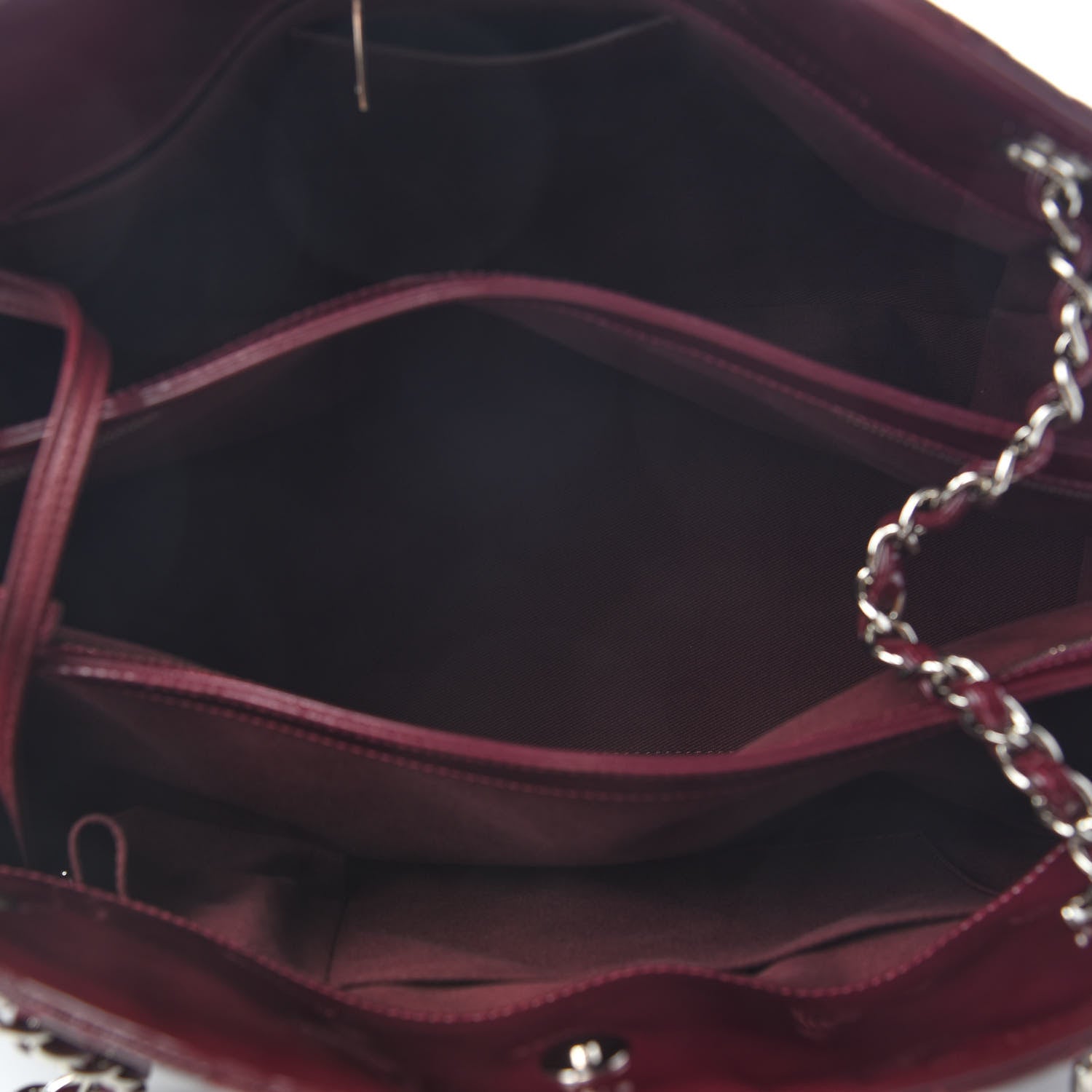 Chanel Patent Quilted Large Just Mademoiselle Bowling Bag Plum 4 of 8