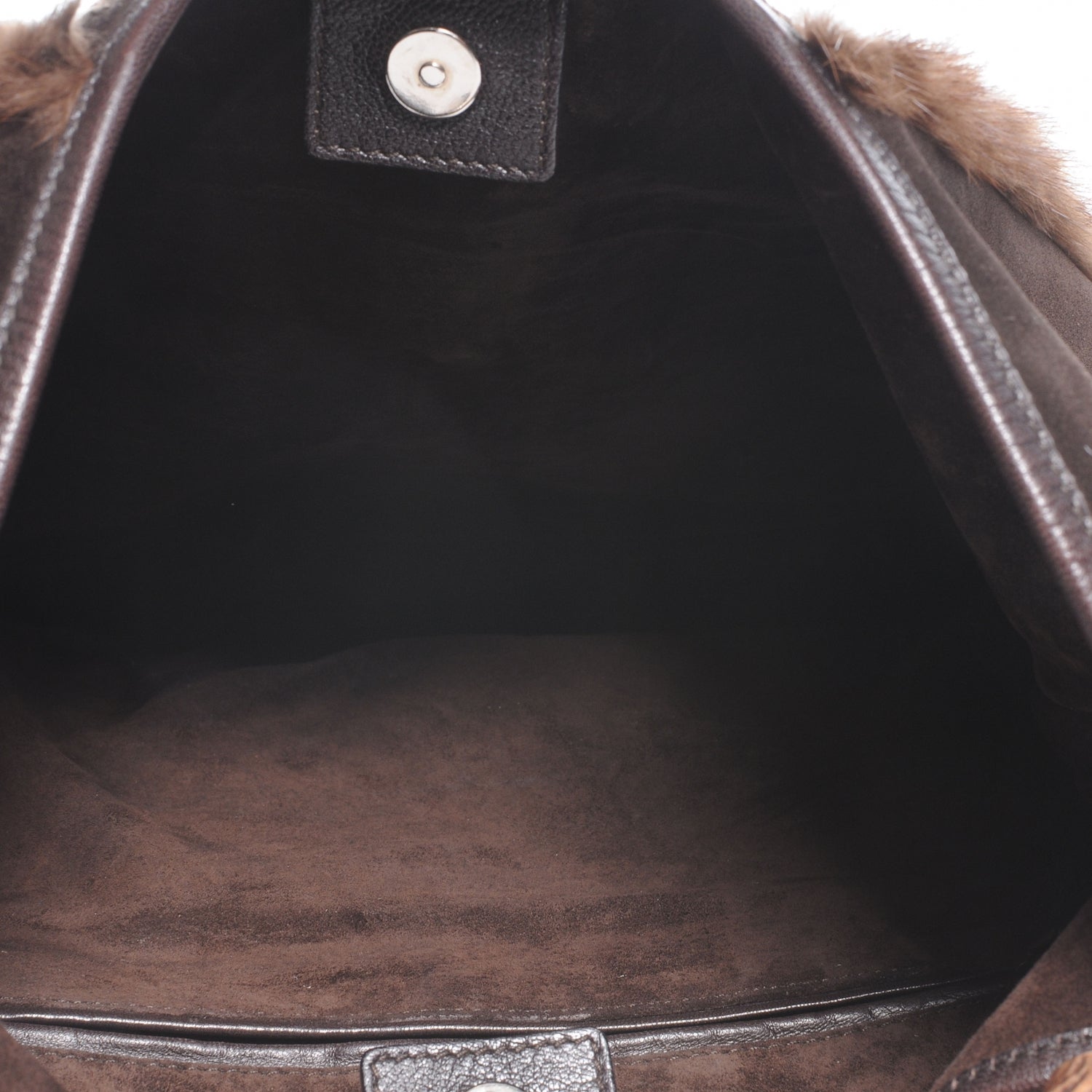 Saint Laurent Suede and Mink Mombasa Horn Hobo Brown 6 of 7