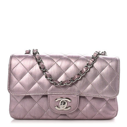 Chanel Metallic Calfskin Quilted Mini Rectangular Flap Pink 1 of 11