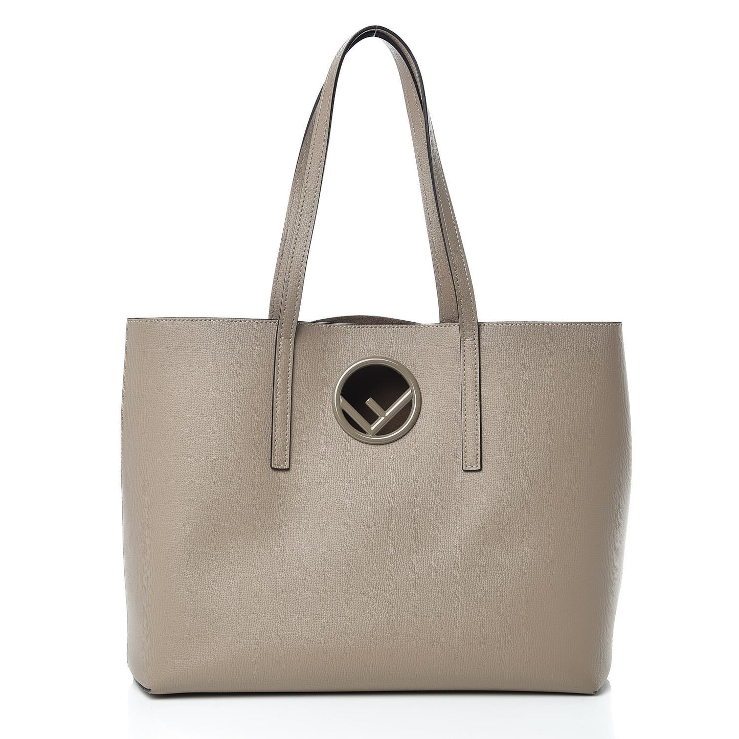 Vitello Vienna Enamel F is Fendi Shopping Tote Tortora Taupe