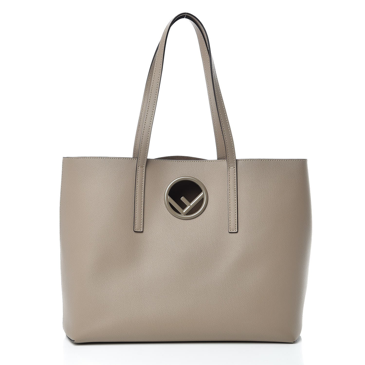 Fendi Vitello Vienna Enamel F is Fendi Shopping Tote Tortora Taupe 3 of 11