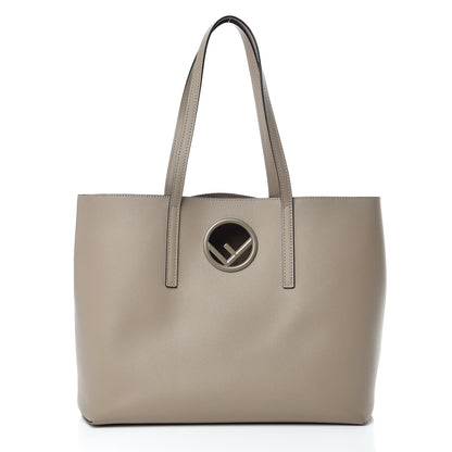 Fendi Vitello Vienna Enamel F is Fendi Shopping Tote Tortora Taupe 3 of 11