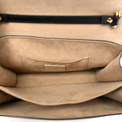 Fendi Vitello Liberty Bi-Color FF 1974 Embossed Chain Strap Kan U Shoulder Bag Black Maya 5 of 9