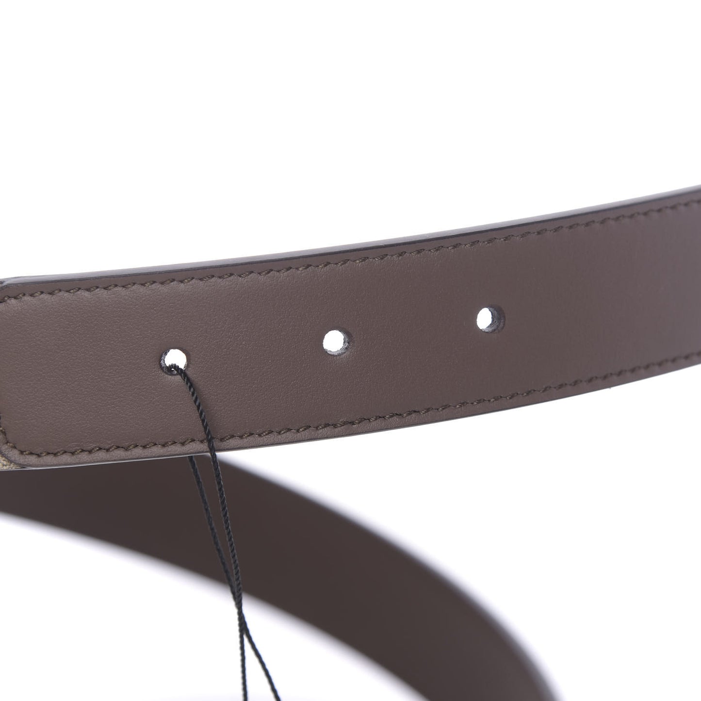 GG Supreme Monogram Matte Plutone Calfskin Double G 30mm Belt 80 32 Beige Ebony New Acero