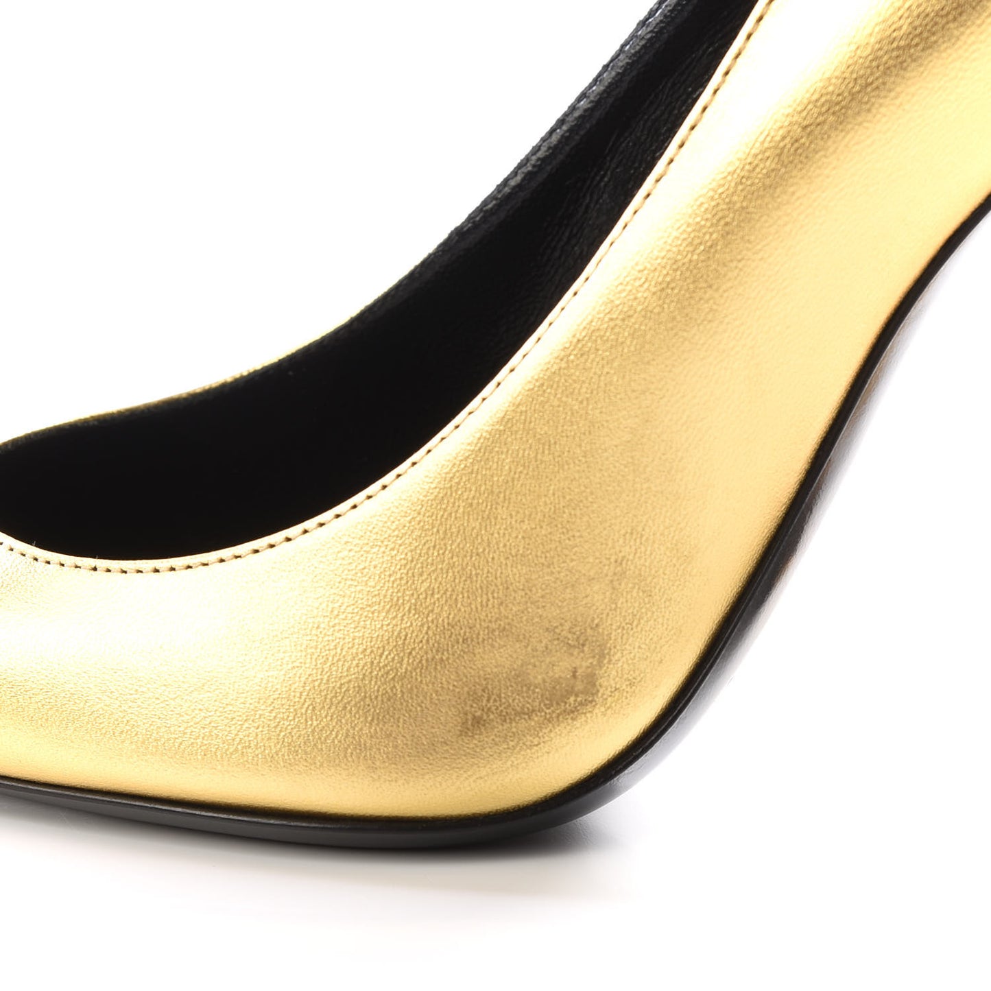 Calfskin Opyum 100 Pumps 36.5 Gold